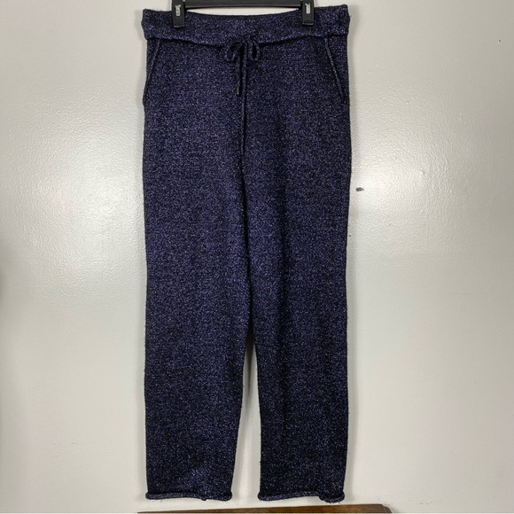 Anthropologie Knit Metallic Sparkle Pant Sz L - Picture 2 of 9